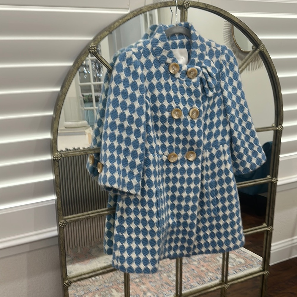 EUC Leifsdottir topper cost in blue and white tweed